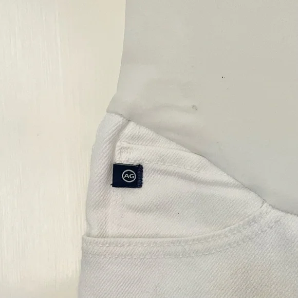 AG Adriano Goldschmied Maternity The Stilt Rollup White 27 Jeans Denim Summer - Picture 5 of 11